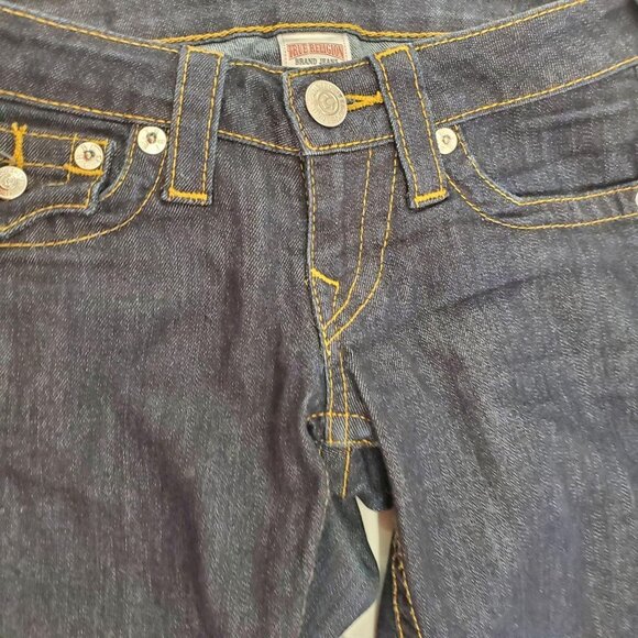 True Religion Dark Rinse Skinny  Jeans w/ Back Flap - Picture 11 of 14